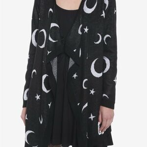 Hot Topic Cosmic Aura Moon and Stars Open Front Cardigan